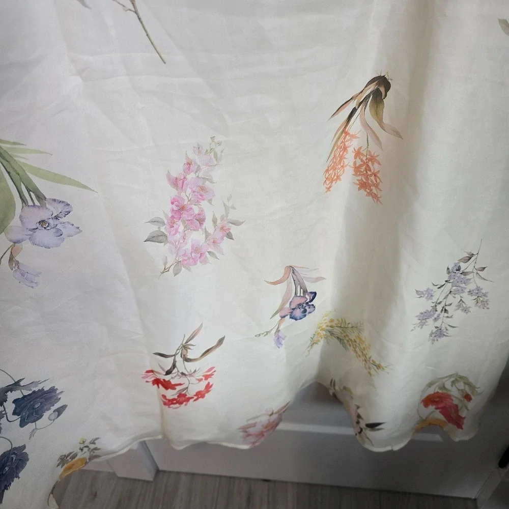 🆕️ *NWT* Anewsta‎ Floral Maxi Dress Ivory Sheer Long Sleeve Party Cocktail M - Picture 14 of 16